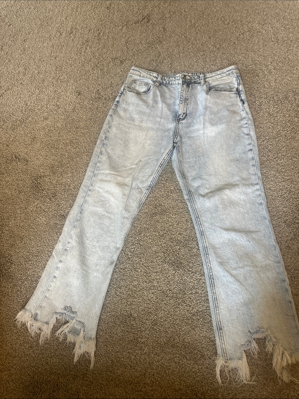 Light Wash Women's Distressed Hem Jeans